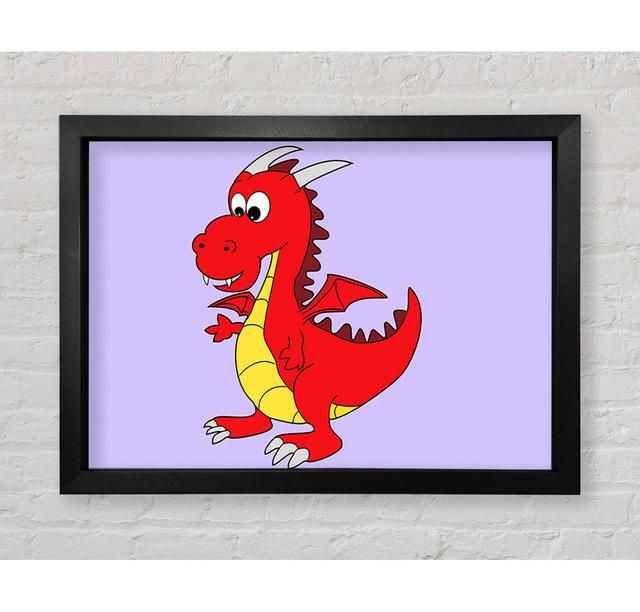 Big Dragon Framed Print Zoomie Kids Size: 100.1cm H x 141.4cm W, Colour: Lilac on Productcaster.