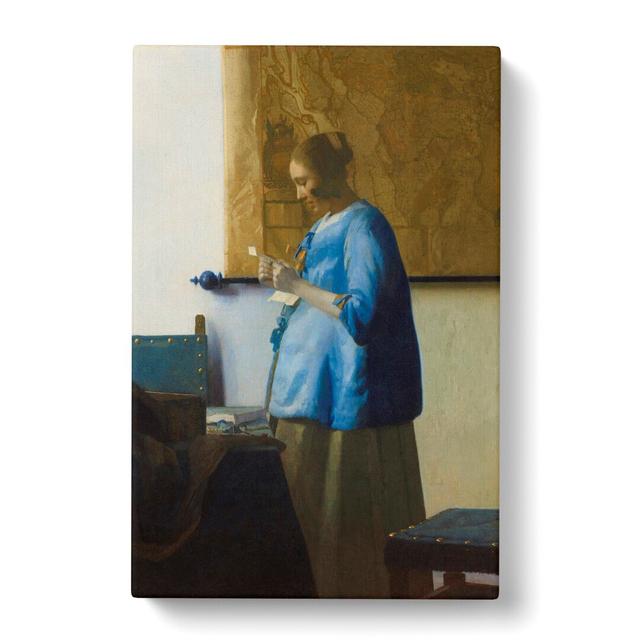 Woman Reading a Letter by Johannes Vermeer - Wrapped Canvas Painting East Urban Home Size: 76cm H x 50cm W x 3cm D on Productcaster.