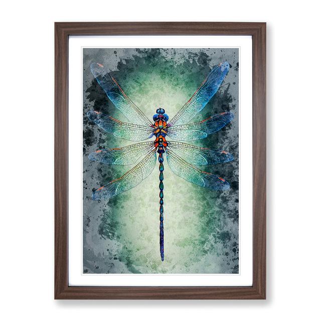 Dragonfly No.1 - Picture Frame Painting Brambly Cottage Frame Colour: Walnut, Size: 46cm H x 34cm W x 2cm D on Productcaster.