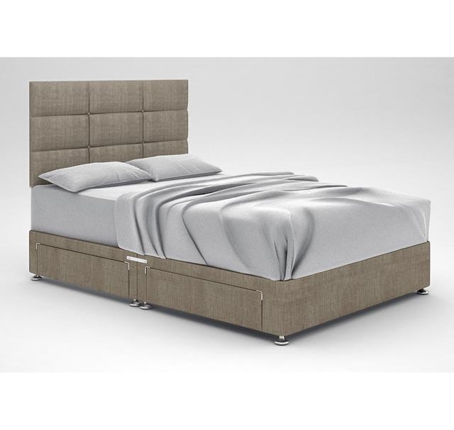 Zielke Divan Base 17 Stories Size: Double (4'6), Colour: Sand, Storage Type: End Drawer on Productcaster.