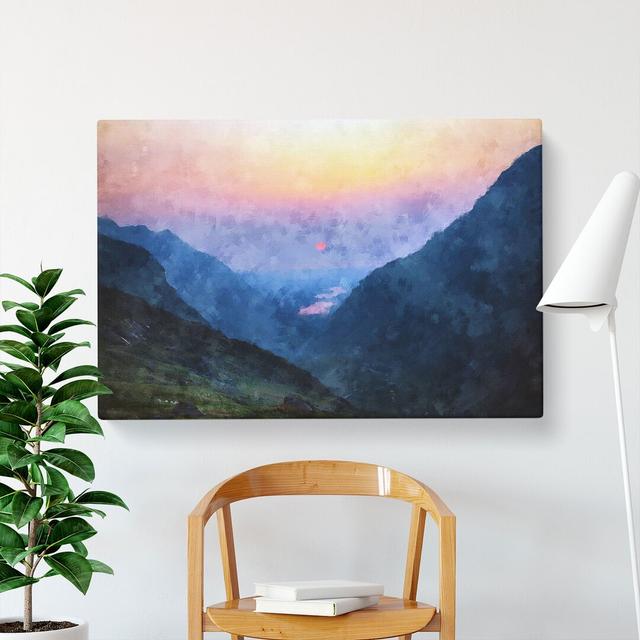 Sunset In Snowdonia In Wales - Wrapped Canvas Painting East Urban Home Size: 60cm H x 91cm W x 3cm D on Productcaster.