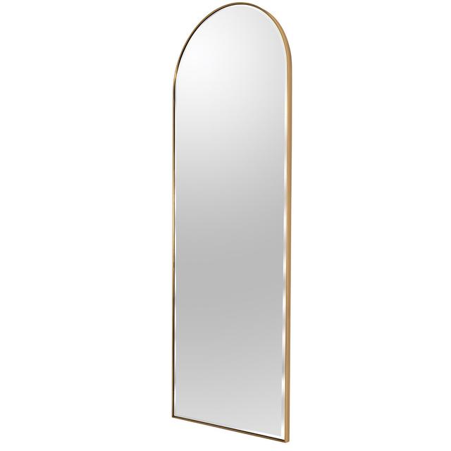 Salma Framed Full Length Mirror Hykkon Finish: Satin Brass/Bevel Edge, Size: 170cm H x 76cm W on Productcaster.