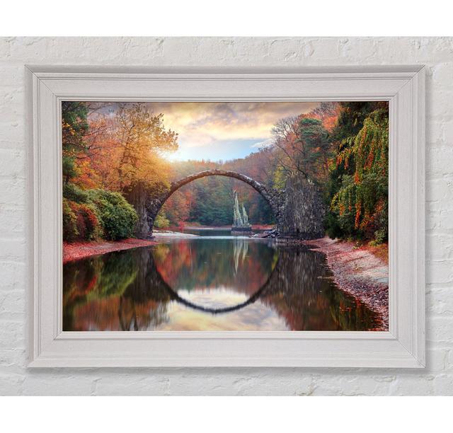 Semi Circle Bridge Over The River Framed Print Union Rustic Size: 59.7cm H x 84.1cm W on Productcaster.