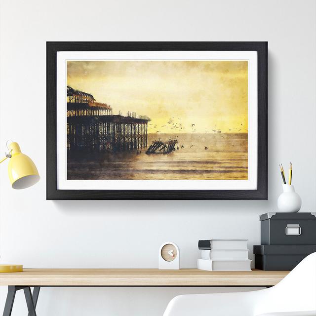 West Pier at Brighton Beach Vol.2 - Picture Frame Graphic Art East Urban Home Size: 36cm H x 48cm W x 2cm D, Frame Option: Black on Productcaster.