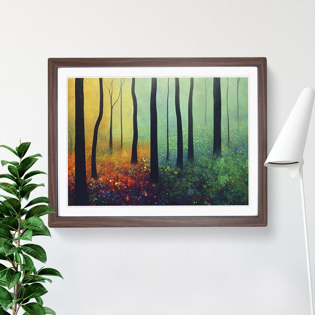 Colourful Forest In Spring Vol.3 - Single Picture Frame Painting Alpen Home Size: 25cm H x 34cm W x 2cm D, Frame Colour: Walnut Framed on Productcaster.