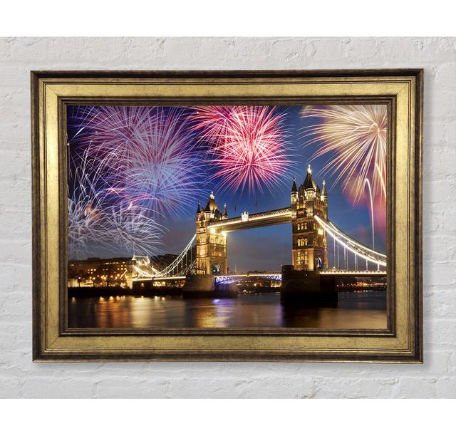 Fireworks Over Tower Bridge - Single Picture Frame Art Prints Bright Star Size: 59.7cm H x 84.1cm W x 8cm D on Productcaster.