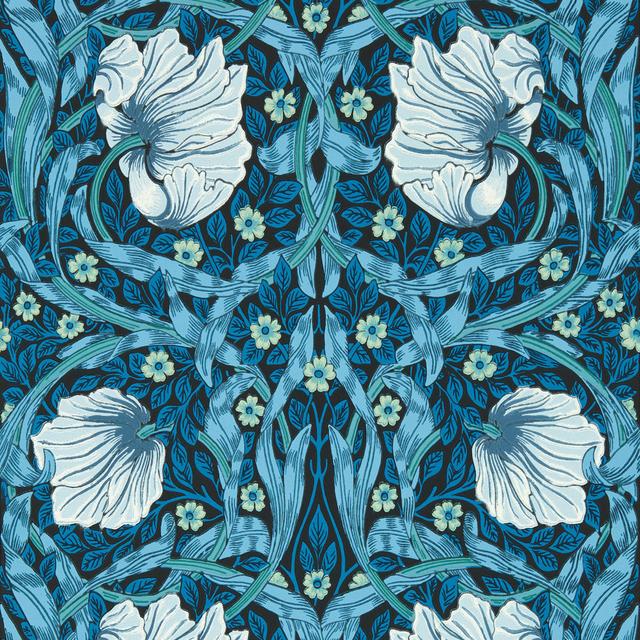 Pimpernel 10.05m x 52cm Matte Wallpaper Roll Morris & Co Colour: Midnight/Opal on Productcaster.