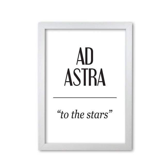 Ad Astra - Typography Pint on Paper East Urban Home Format: White Grain Frame, Size: 42 cm H x 30 cm W x 5 cm D on Productcaster.