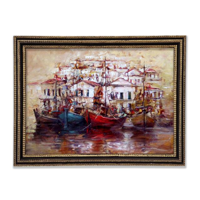 Italian Fishing Village 2 - Single Picture Frame Art Prints Longshore Tides Size: 84.1cm H x 118.9cm W x 3cm D, Format: Gold Framed Paper on Productcaster.