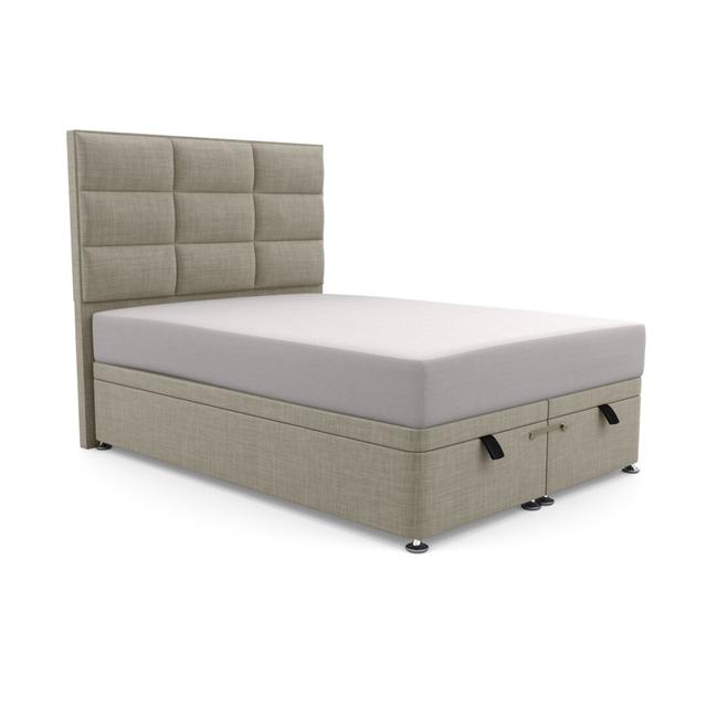 Premium Broughton Upholstered Ottoman Bed Brayden Studio Upholstery Material: Wool, Upholstery Colour: Oatmeal, Size: Single (3') on Productcaster.