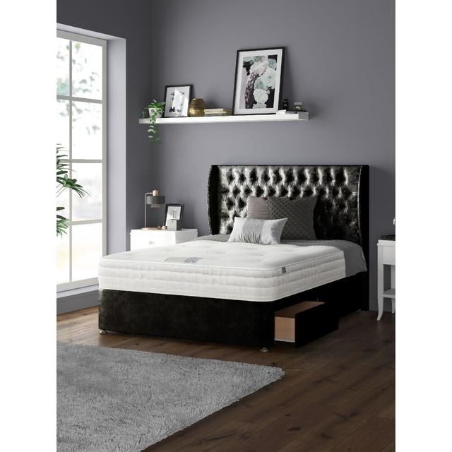 Mandalay Divan Bed Set Rosdorf Park Size: Single (3'), Colour: Black on Productcaster.