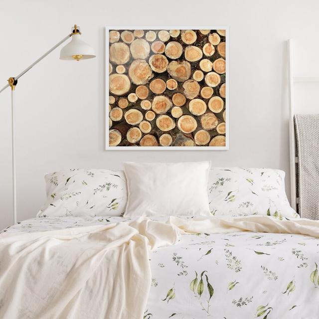 No.YK18 Tree Trunks - Picture Frame Graphic Art Print on Paper East Urban Home Size: 70cm H x 70cm W x 2cm D, Matte Colour: White, Format: White on Productcaster.