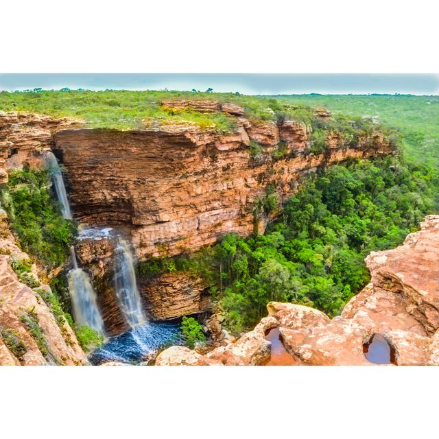 Waterfalls - Wrapped Canvas Photograph Alpen Home Size: 30cm H x 46cm W x 3.8cm D on Productcaster.