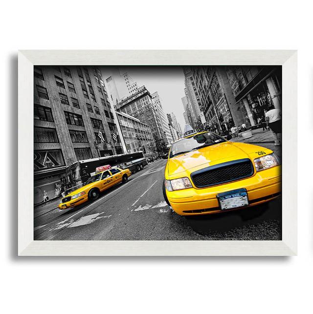 Ridgedale Yellow Cabs in New York 2 - Single Picture Frame Art Prints Latitude Run Size: 42cm H x 59.7cm W x 10cm D on Productcaster.