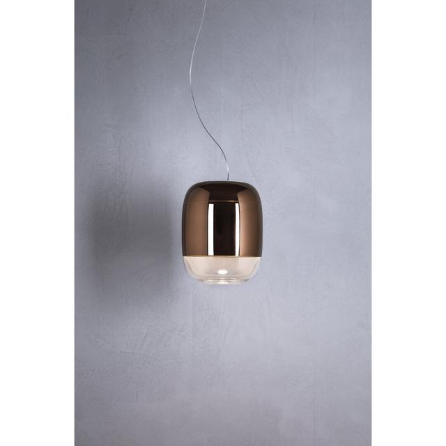 Gong 1 - Light Chrome Single Pendant Prandina srl Shade Colour: Copper, Size: 200cm H x 30cm W x 30cm D on Productcaster.