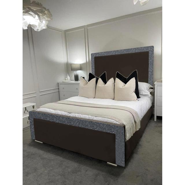 Pattaya Solid Wood and Upholstered Low Profile Panel Bed Canora Grey Size: Single (3'), Colour: Mole on Productcaster.