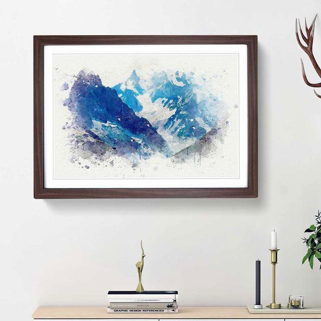 Mountains in Lac Blanc Chamonix in Abstract - Picture Frame Graphic Art Print on MDF East Urban Home Size: 27cm H x 36cm W x 2cm D, Frame Option: Waln on Productcaster.