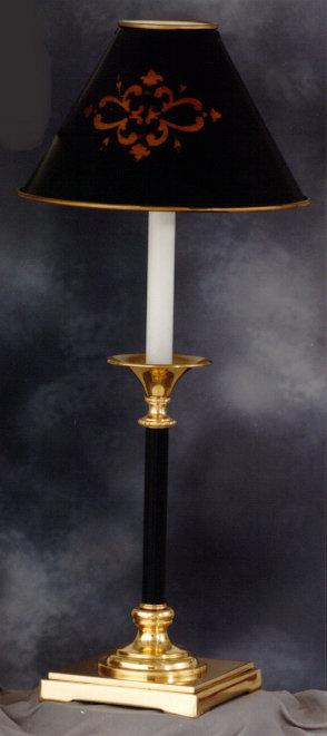 Metal Table Lamp Martinez Y Orts Base Finish: Polished Brass, Shade Colour: Black on Productcaster.