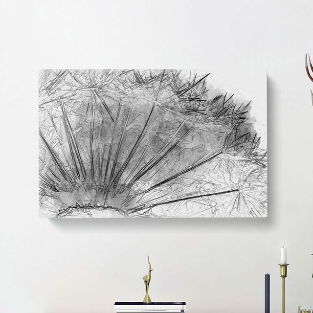 Dandelion Seed Sketch in Abstract - Wrapped Canvas Drawing Print East Urban Home Size: 40cm H x 60cm W x 3cm D on Productcaster.