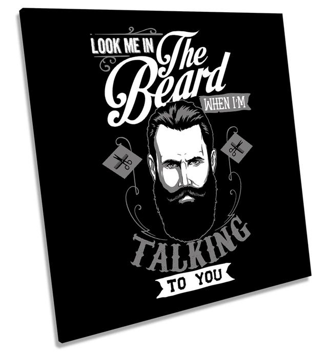 Look Me In The Beard Picture CANVAS WALL ART Square Print Maturi Size: 91.4cm H x 91.4cm W x 4cm D on Productcaster.