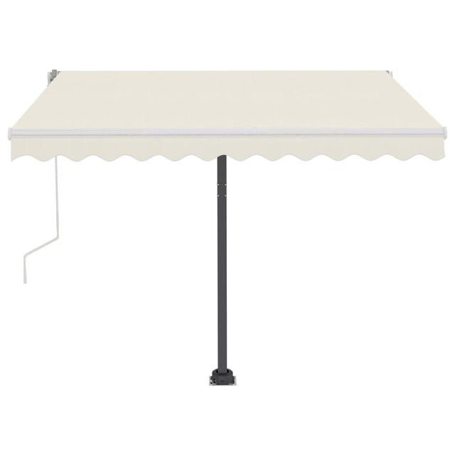 Dakota Fields 350cm W x 2.5cm D Fabric Cover Retractable Patio Awning Dakota Fields Colour: Cream on Productcaster.