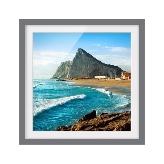 Gibraltar by the Sea - Picture Frame Photograph Print on Paper East Urban Home Size: 70cm H x 70cm W, Frame Options: Matt grey on Productcaster.