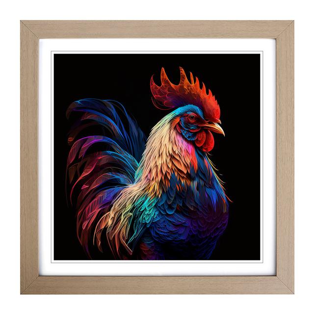 Rooster - Single Picture Frame Print on Wood Brambly Cottage Frame Colour: Oak on Productcaster.