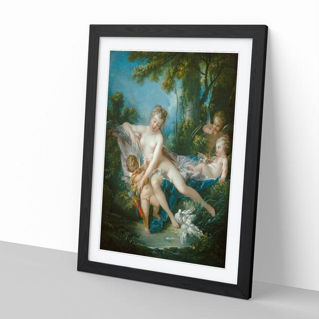 The Bath of Venus Consoling Love by Francois Boucher - Picture Frame Painting East Urban Home Frame Option: Black Framed, Size: 36cm H x 27cm W x 2cm on Productcaster.