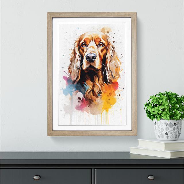 Cocker Spaniel Gestural No.3 - Single Picture Frame Print on Wood Marlow Home Co. Size: 46cm H x 34cm W x 2cm D, Format: Oak on Productcaster.