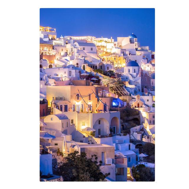 Leinwandbild Santorini at night Ebern Designs Format: 330 g/m² recycelte Canvas, Größe: 120 cm H x 80 cm B on Productcaster.