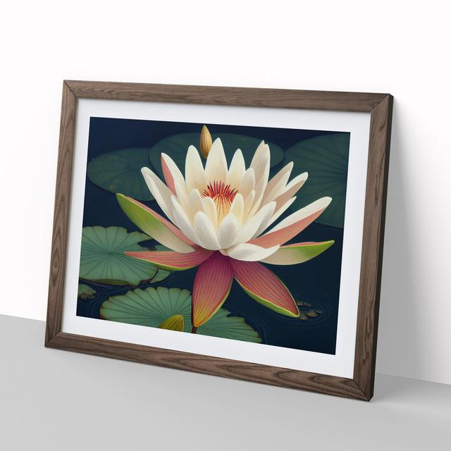 Fantastic Water Lily Flowers - Picture Frame Graphic Art ClassicLiving Size: 34cm H x 46cm W x 2cm D, Frame Colour: Walnut on Productcaster.