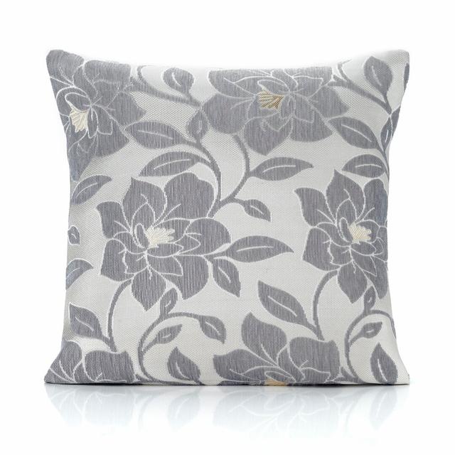 Eastlawn Floral Cushion Cover Three Posts Size: 45 x 45cm, Colour: Silver on Productcaster.