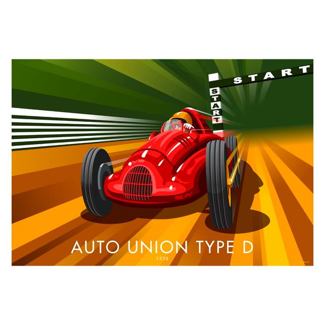 'Auto Union Type D 2' Graphic Art George Oliver Size: 30cm H x 40cm W x 1cm D, Frame Options: No Frame on Productcaster.