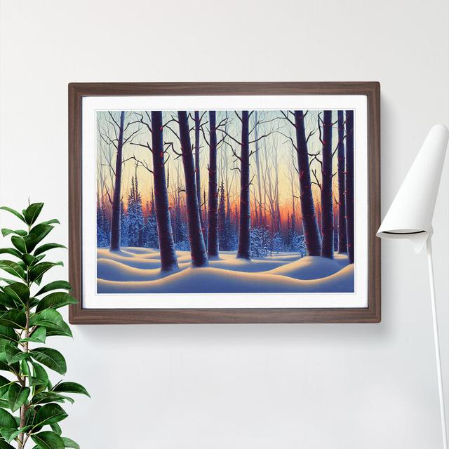 Winter Forest Sunrise Vol.3 - Picture Frame Painting Alpen Home Format: Walnut Framed, Size: 25cm H x 34cm W x 2cm D on Productcaster.