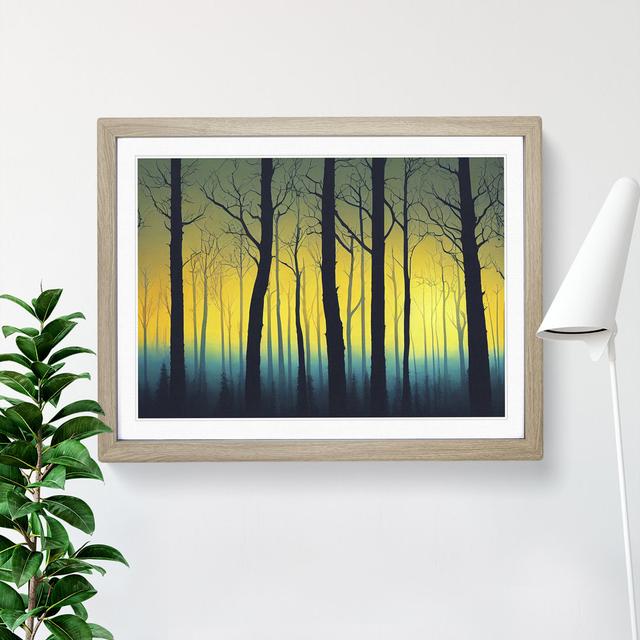 Progressive Summer Forest - Single Picture Frame Print Alpen Home Size: 25cm H x 34cm W x 2cm D, Frame Colour: Oak Framed on Productcaster.