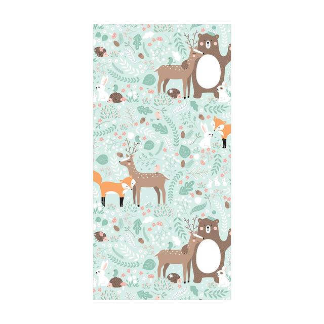 Vinyl rug-Forest Friends Mit Waldtiere East Urban Home Rug Size: Rectangular 140 x 280cm on Productcaster.