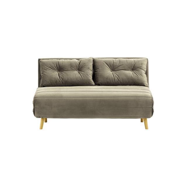 Donald 2 Seater Upholstered Sleeper Hykkon Upholstery Colour: Elephant, Leg Colour: Like Oak on Productcaster.