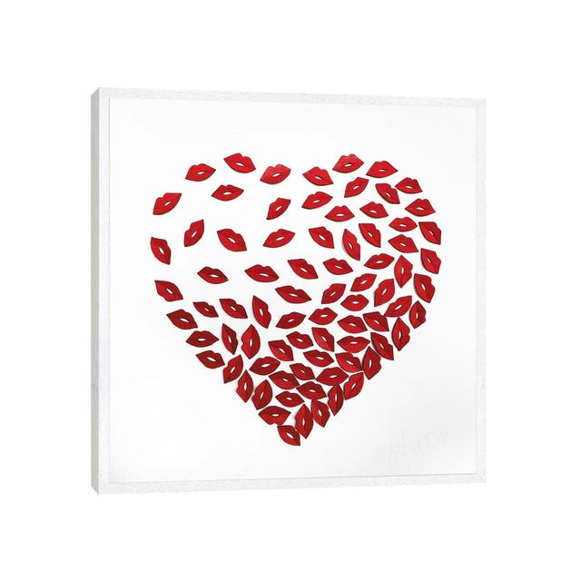 Kiss Of My Heart by Alla GrAnde - Print on Canvas Ebern Designs Format: White Framed, Size: 66.04cm H x 66.04cm W x 3.81cm D on Productcaster.