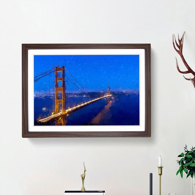 Golden Gate Suspension Bridge in Abstract - Picture Frame Graphic Art Print East Urban Home Frame Option: Walnut Framed, Size: 36cm H x 48cm W x 2cm D on Productcaster.