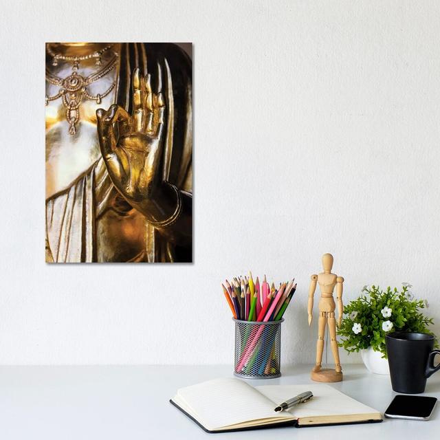 Golden Buddha Hand by Philippe Hugonnard - Wrapped Canvas Gallery-Wrapped Canvas Giclée Latitude Vive Size: 30.48cm H x 20.32cm W x 1.9cm D on Productcaster.