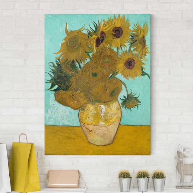 Leinwandbild Vase mit Sonnenblumen von Vincent Van Gogh East Urban Home Größe: 40 L x 30 B on Productcaster.