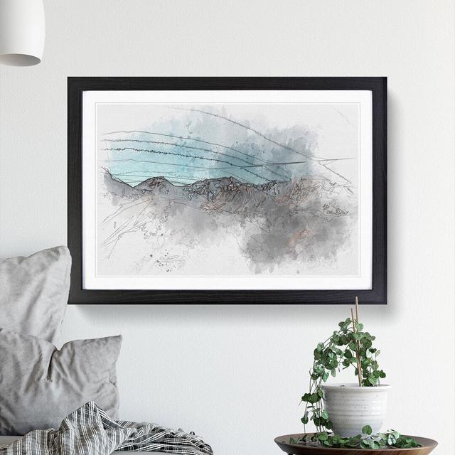 Plane over Mountains in Spain - Picture Frame Painting East Urban Home Frame Option: Black Framed, Size: 27cm H x 36cm W x 2cm D on Productcaster.