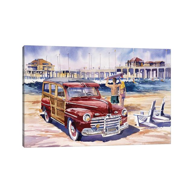 Surfin Safari - Wrapped Canvas Graphic Art Longshore Tides Size: 45.72cm H x 66.04cm W x 3.81cm D on Productcaster.