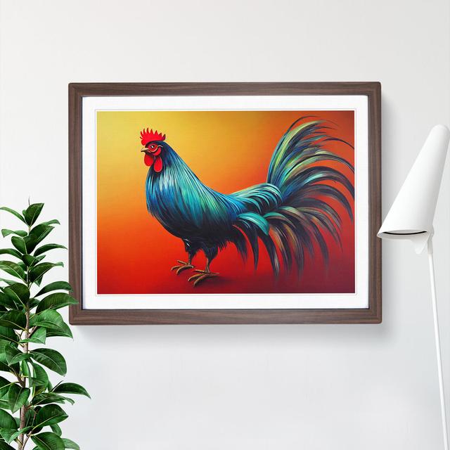 Bold Rooster - Single Picture Frame Print Brambly Cottage Size: 34cm H x 46cm W x 2cm D, Frame Colour: Walnut Framed on Productcaster.