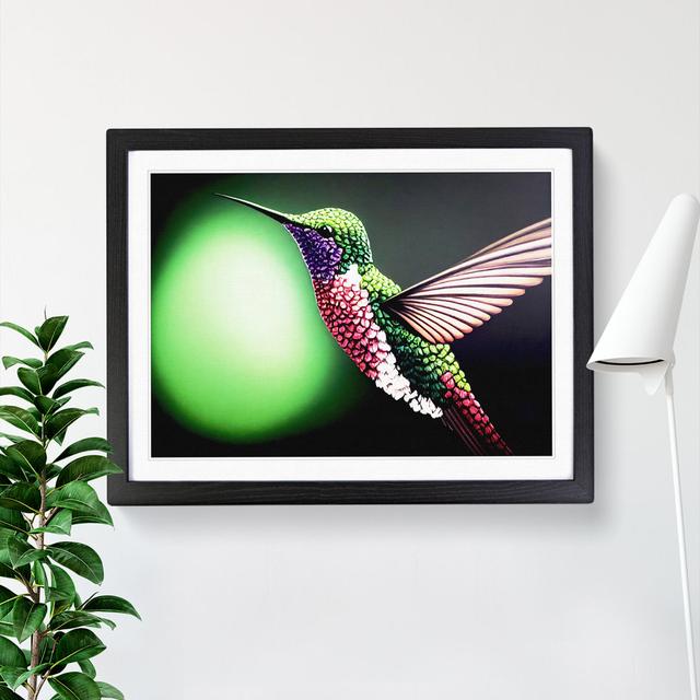 Bold Hummingbird - Picture Frame Graphic Art 17 Stories Frame Colour: Black Framed, Size: 46cm H x 64cm W x 2cm D on Productcaster.