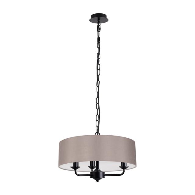 Burlington 3-Light Drum Pendant Ophelia & Co. Shade Colour: Grey on Productcaster.