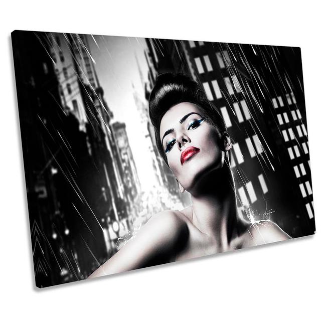 Sexy Woman Lipstick City - Wrapped Canvas Photograph Canora Grey Size: 40.6cm H x 61cm W x 2cm D on Productcaster.