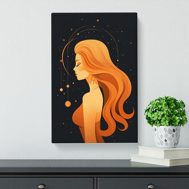 Virgo Zodiac Minimalism - Wrapped Canvas Print Marlow Home Co. Size: 50cm H x 35cm W x 3cm D on Productcaster.