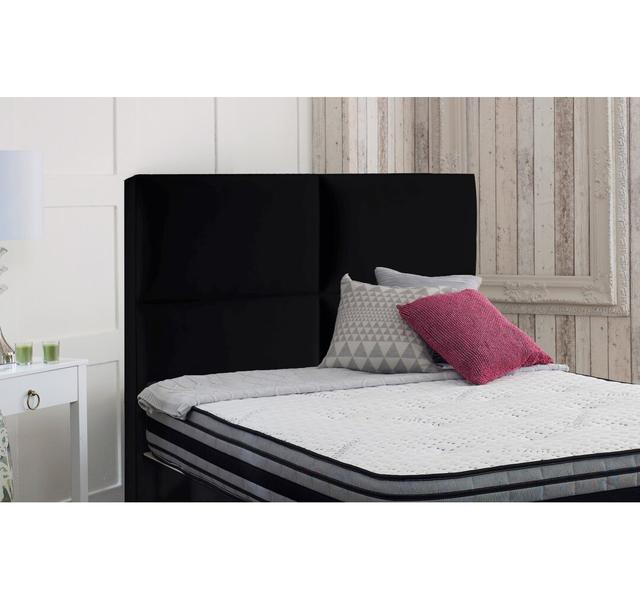 Margret Upholstered Headboard Canora Grey Size: Small Single (2'6), Colour: Black on Productcaster.