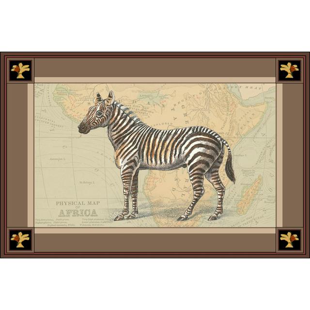 Leinwandbild Zebra With Border I Maturi Größe: 51 cm H x 76 cm B x 3,8 cm T on Productcaster.